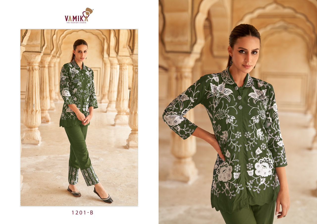 Veronica By Vamika Ladies Top With Pant Western Catalog